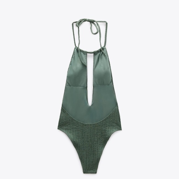 ✨SALE✨ ZARA TEXTURED HALTER SWIMSUIT ✨SALE✨ - Picture 6 of 7
